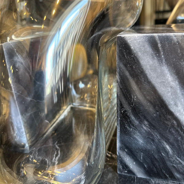 Vanessa Mitrani Press Vase Transparent / Grey Marble