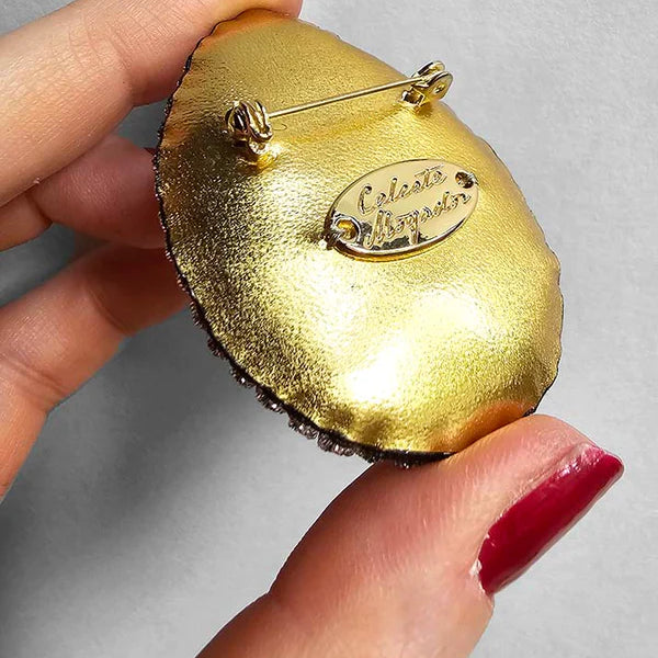 Céleste Mogador Citrine Trompe Broş