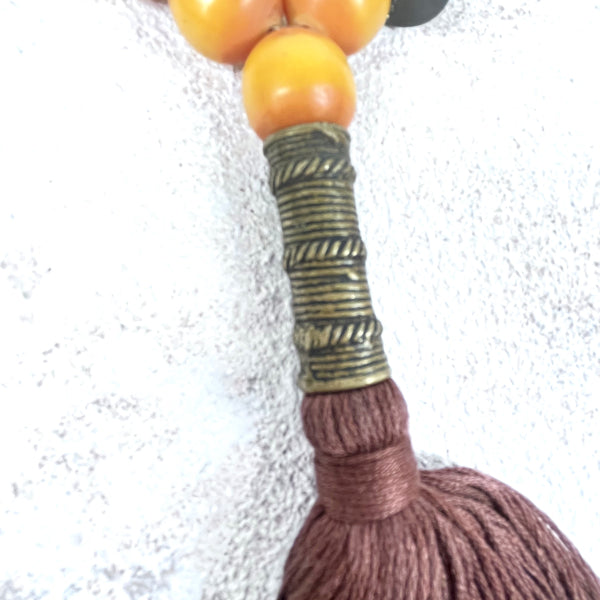 Julia ATLAS African Amber Tespih - Vintage bronz Uç