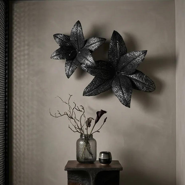 Naga Lilly Flower İron Silver Antique 60 cm
