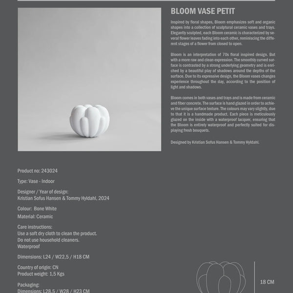 Bloom Vase Petit Bone White
