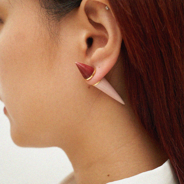 ANDRES GALLARDO-Mix Spike Double Pink/Burgundy(Tekli Küpe)