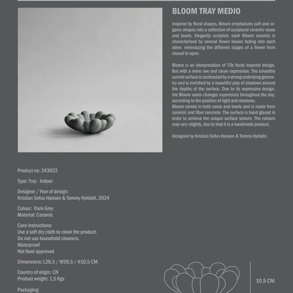 Bloom Tray Medio Dark Grey