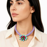 Katerina Psoma Purple Flower Necklace