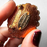 Céleste Mogador Swarovski Kahve Göz Broş