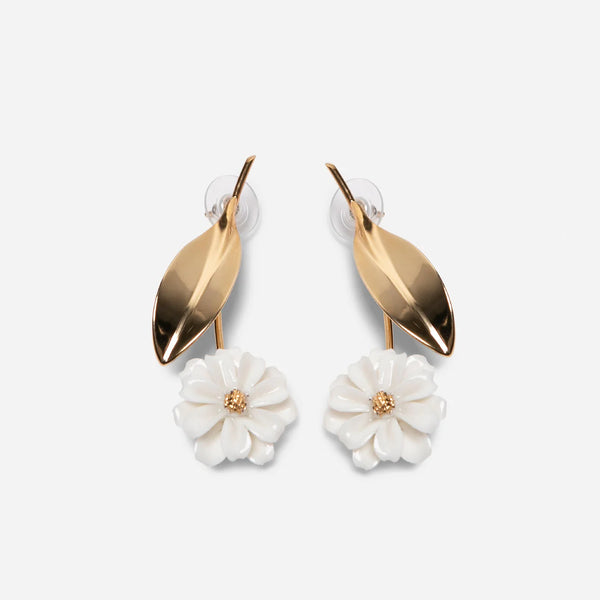 ANDRES GALLARDO-Daisy Stem Earrings Gold