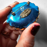 Céleste Mogador Swarovski Açık Mavi Göz Broş