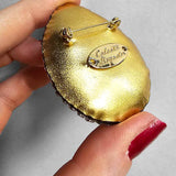 Céleste Mogador Citrine Trompe Broş