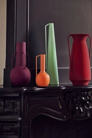 Vases Roman Evening Çift Kulplu Bordo Vazo