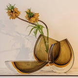 Canoe Vase Dark Amber