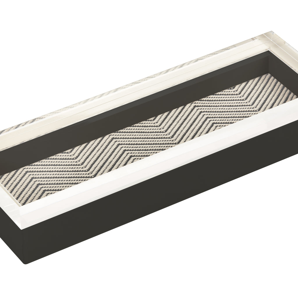 RIVIERE Febe Leather Box Striped Ivory Black