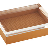 RIVIERE  Febe Leather Box Paded Hand  Woven Siena