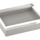 RIVIERE Febe Leather Box Quılted Herringbone Padded Grey