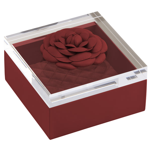 RIVIERE Fleur Box Quılted Padded Leather Big Cherry