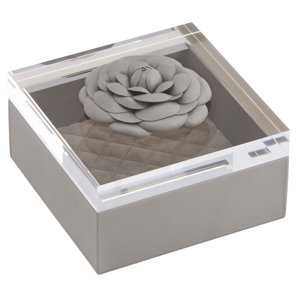 RIVIERE Fleur Box Quılted Padded Leather Big Grey