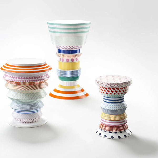 Bossa Nova Vinicio Table Matt Ecrue and Coloured Graphics