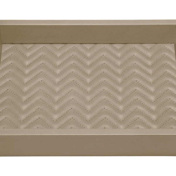 RIVIERE Febe Sm Leather Tray Herringbone Grey