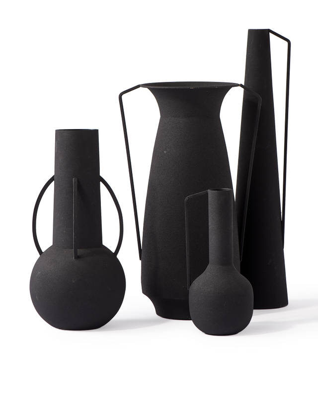 Vases Roman Black Set 4