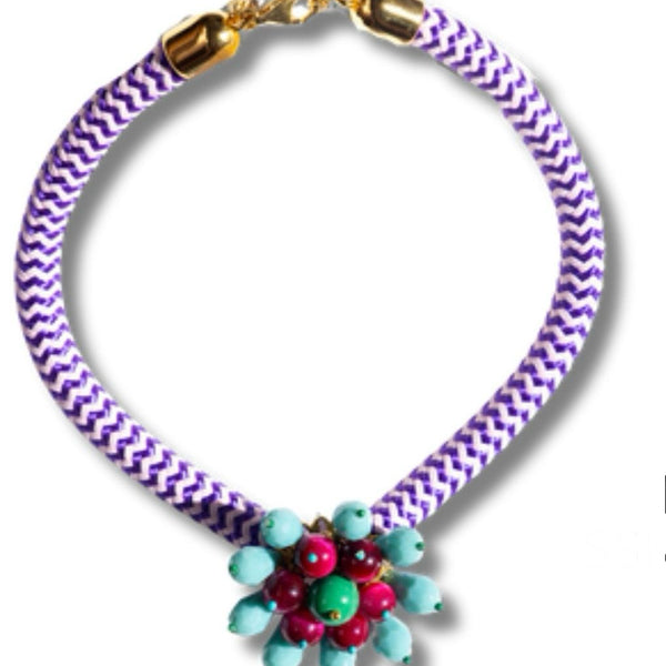 Katerina Psoma Purple Flower Necklace