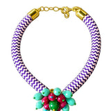 Katerina Psoma Purple Flower Necklace