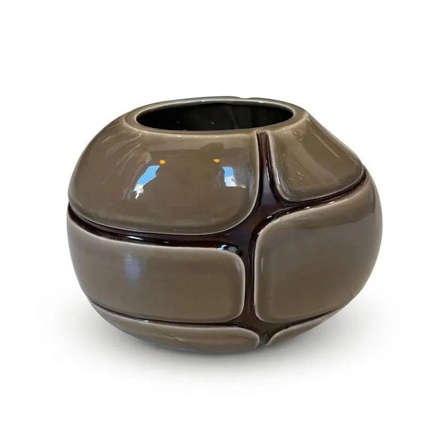 Laguna Vase 3 Glossy Beaver Brown Outside.Coffee inside