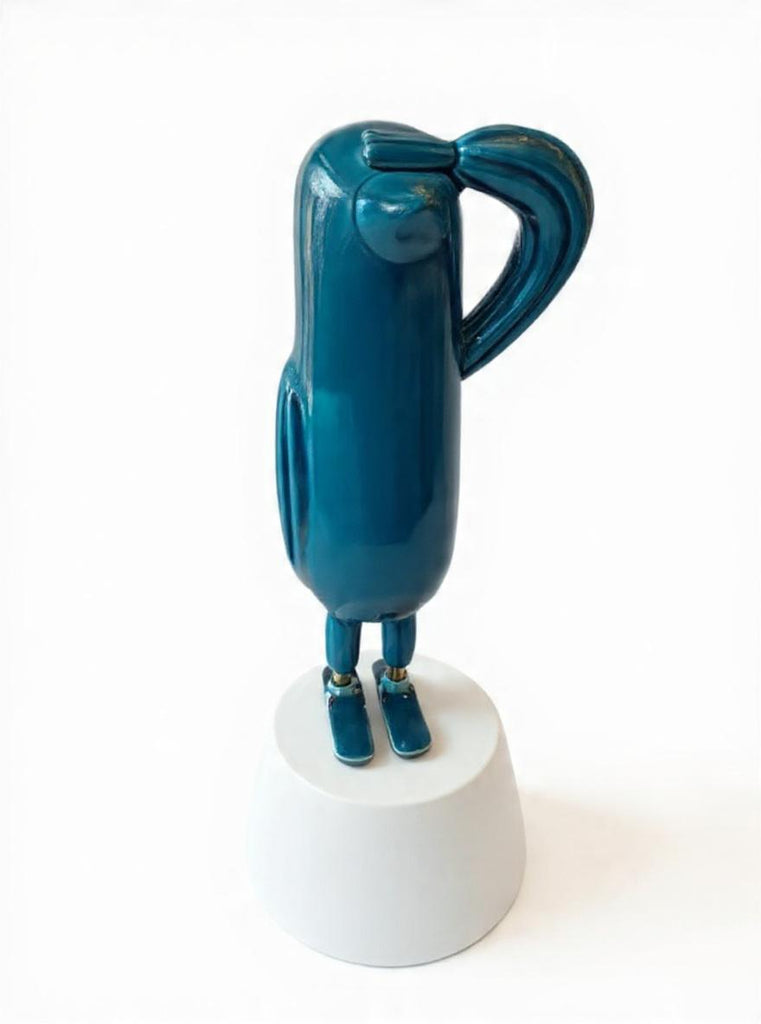 Mini Hope Bird Glossy Mediterranian Blue Satin White Base