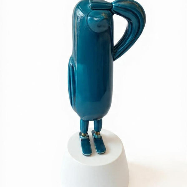 Mini Hope Bird Glossy Mediterranian Blue Satin White Base