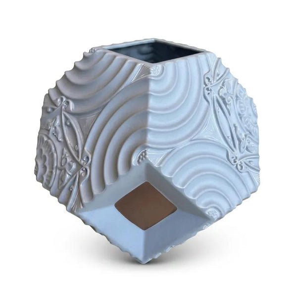 Octa Vase 1 Satin Stone Grey Matt Antique Gold