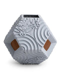 Octa Vase 1 Satin Stone Grey Matt Antique Gold
