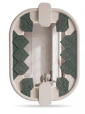 Mirror W Enigma Tiles in Glossy Teal Light Grey Base