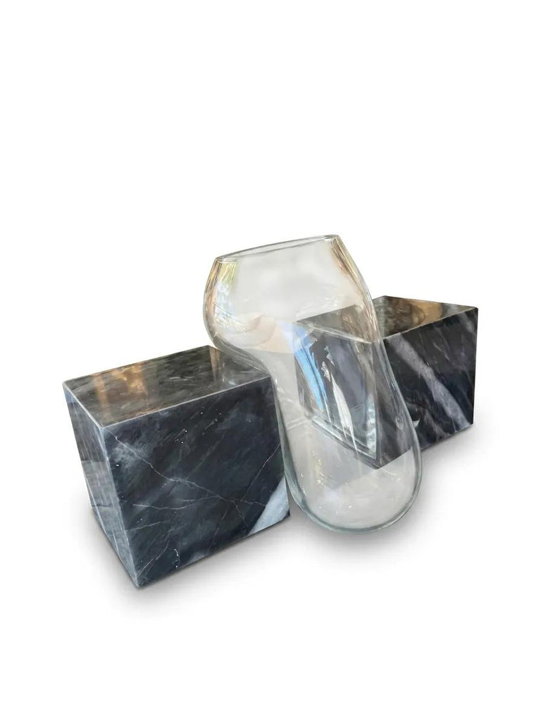 Vanessa Mitrani Press Vase Transparent / Grey Marble