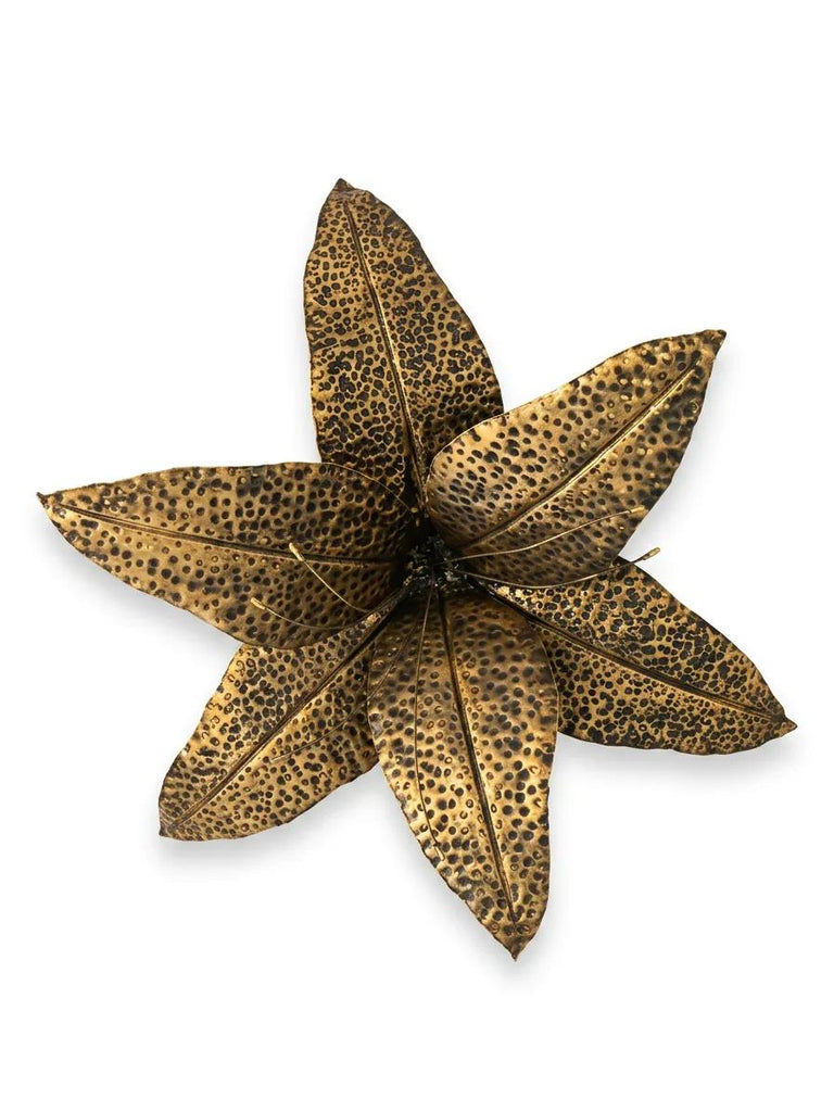 Naga Lilly Flower İron Gold Antique 80 cm