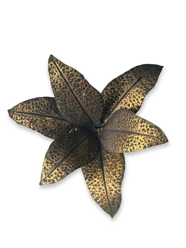 Naga Lilly Flower İron Gold Antique 60 cm