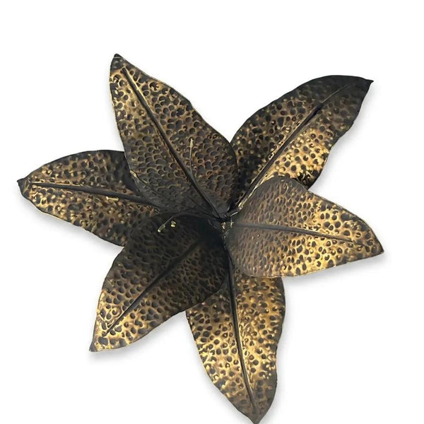 Naga Lilly Flower İron Gold Antique 60 cm
