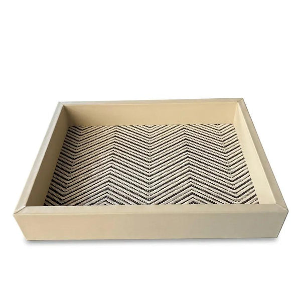 RIVIERE Febe Box Herringbone Waked Cotton Box Ivory
