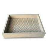 RIVIERE Febe Sm Leather Tray Herringbone Grey