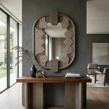 Mirror W Enigma Tiles in Glossy Teal Light Grey Base