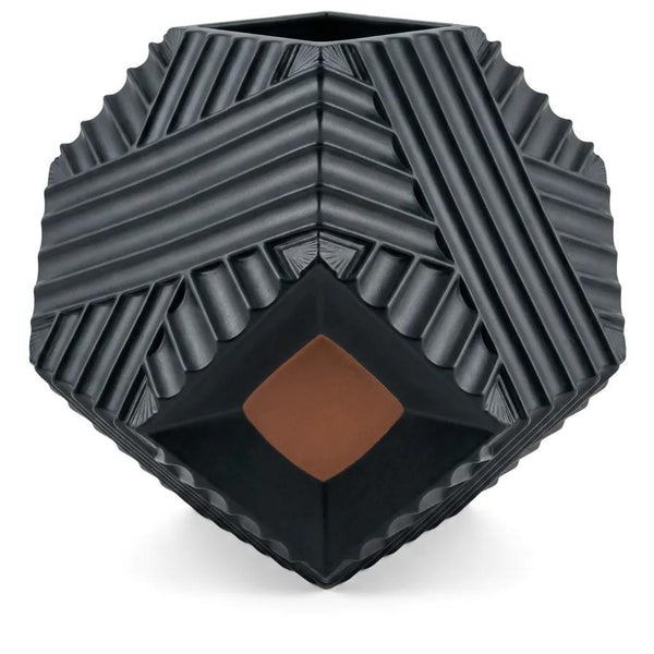 Octo Vase 1 - Matt Iron Black W Antique Gold