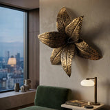 Naga Lilly Flower İron Gold Antique 60 cm