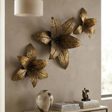 Naga Lilly Flower İron Gold Antique 60 cm