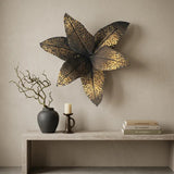 Naga Lilly Flower İron Gold Antique 60 cm