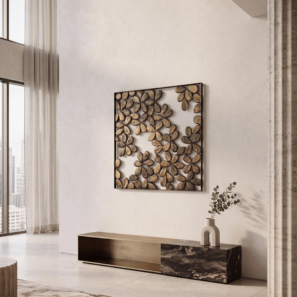 Naga Frangipani Wall İron Leaf Frame