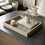 RIVIERE Febe Sm Leather Tray Herringbone Grey