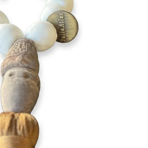 Julia Atlas-Whıte Glass Ceramic Spindle Ends
