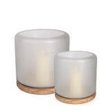 Mumbai  Lantern L - Base Oak /Glass Clear