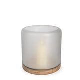 Mumbai  Lantern M - Base Oak /Glass Clear
