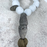 Julia Atlas-Whıte Glass Ceramic Spindle Ends