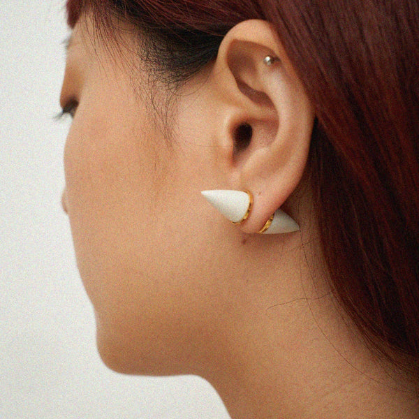 ANDRES GALLARDO-Mix Spike  Mini White (Tekli Küpe)