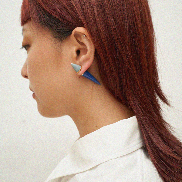 ANDRES GALLARDO-Mix Spike Double Cobalt Grey (Tekli Küpe)