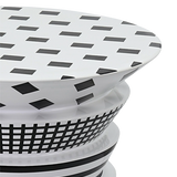 Bossa Nova Regina Table  Matt Ecrue And Black Graphics